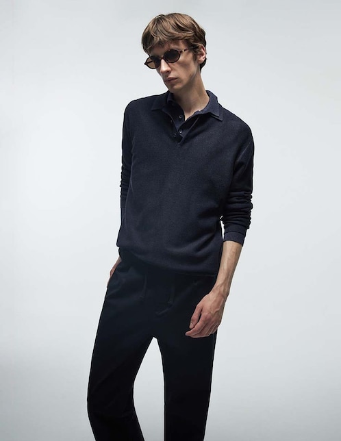 Suéter Sfera cuello polo para hombre