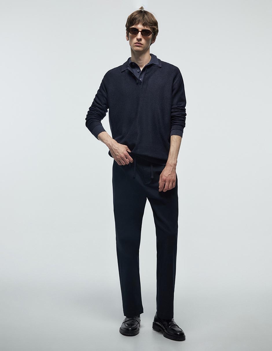 Suéter cuello polo para hombre 2