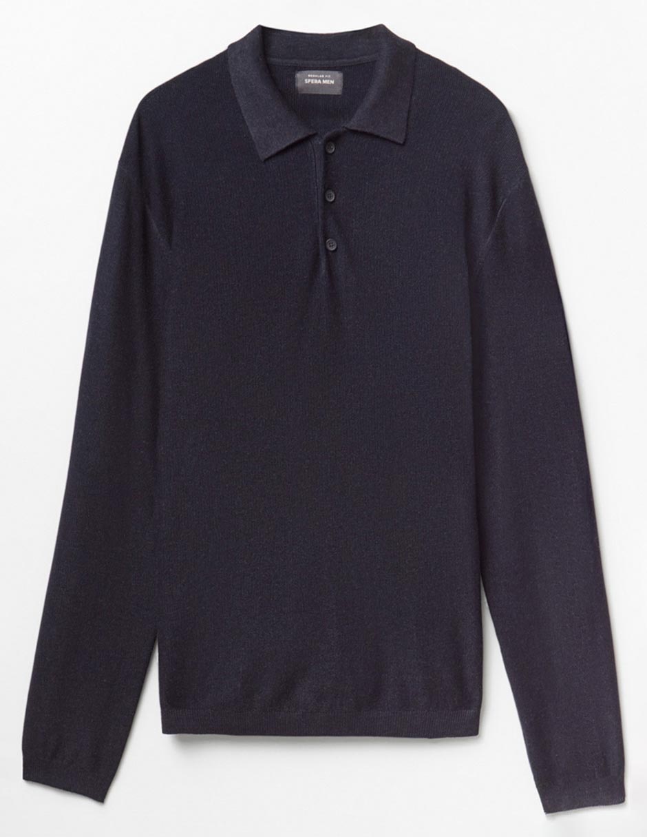 Suéter cuello polo para hombre 9